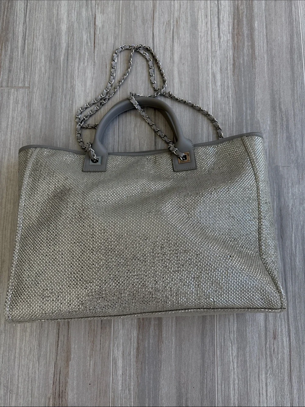 INZI Silver Tote Bag